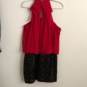 Bisou Bisou red and Black Party Dress size 12